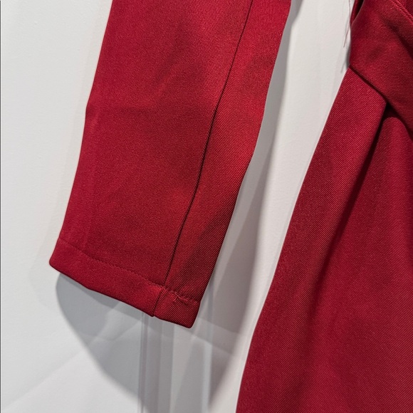 Mooyius Burgundy/Red High-Neck Asymmetrical Belted A-Line Dress Size Small-New! - Picture 4 of 9